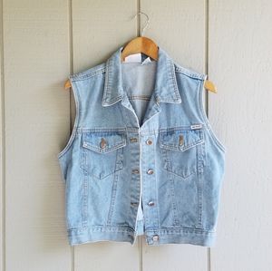 Vintage Bill Blass Lightwash Denim Vest